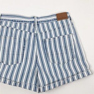 American Eagle Blue+White Striped Mom Short